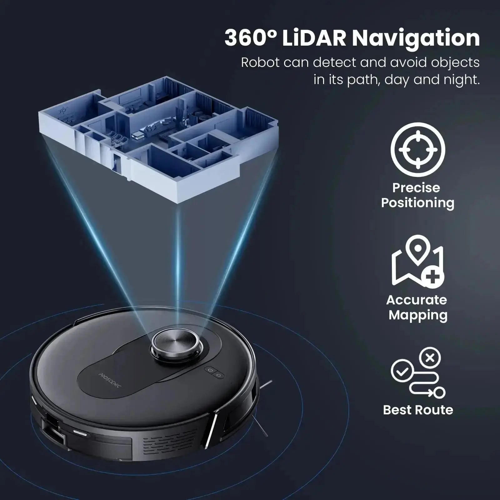 Proscenic Q8 Max+ Robot Vacuum & Mop | LiDAR Navigation